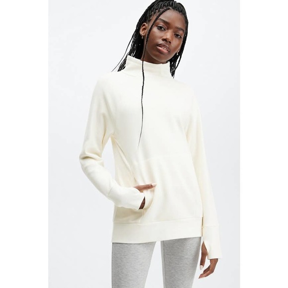 Fabletics Tops - New Fabletics Zaylee Funnel Neck Tunic Warm White size M
